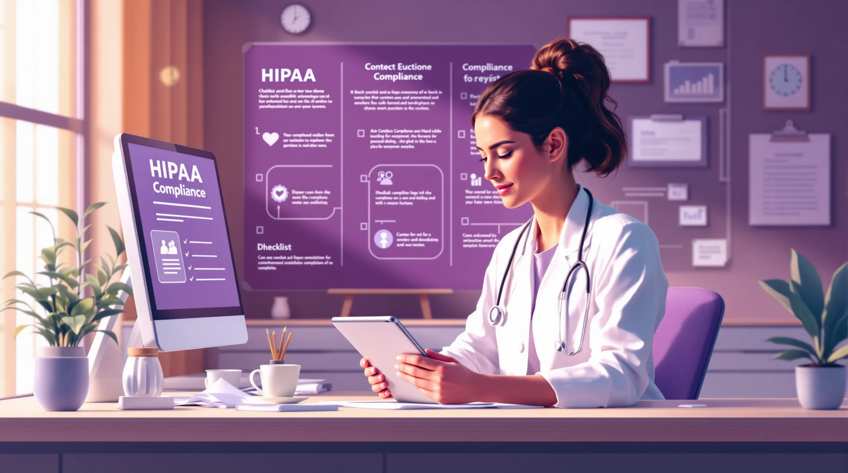 Medical billing specialist reviewing HIPAA compliance checklist for behavioral health outsourcing vendor selection